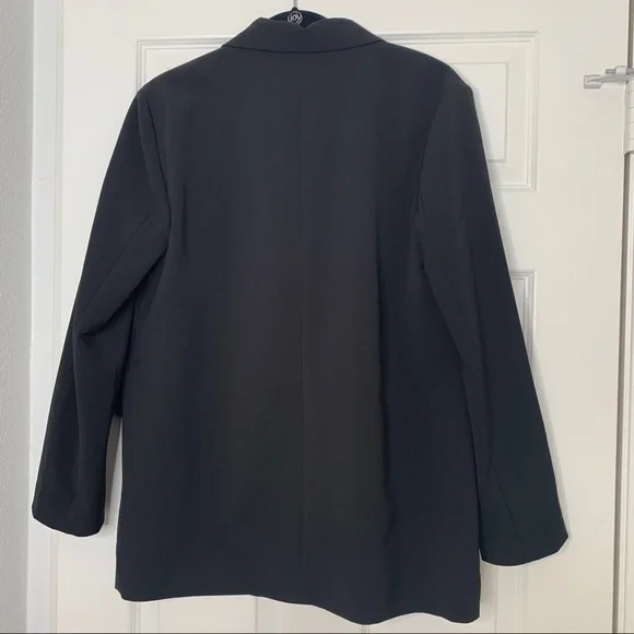 Reformation Jenner Black Double-Breasted Boyfriend Blazer - Picture 6 of 8